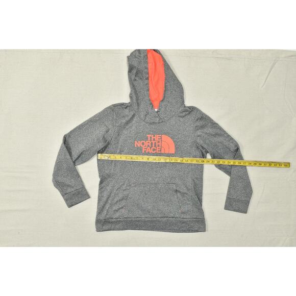 The North Face Women Gray Hoodie W/ Orange Logo & Hood Regular Size L Polyester - Picture 3 of 8